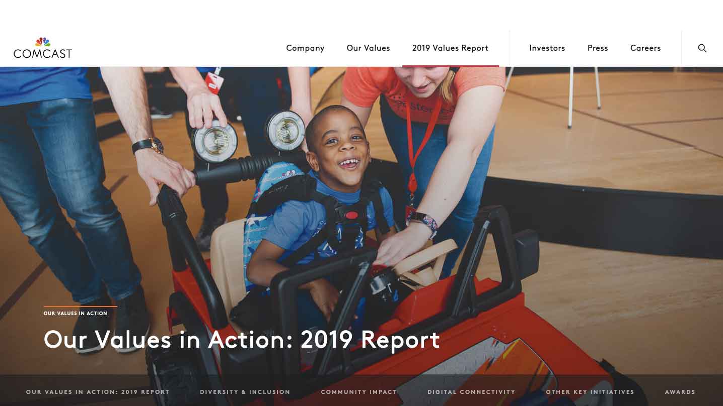 Values Report 2019 homepage